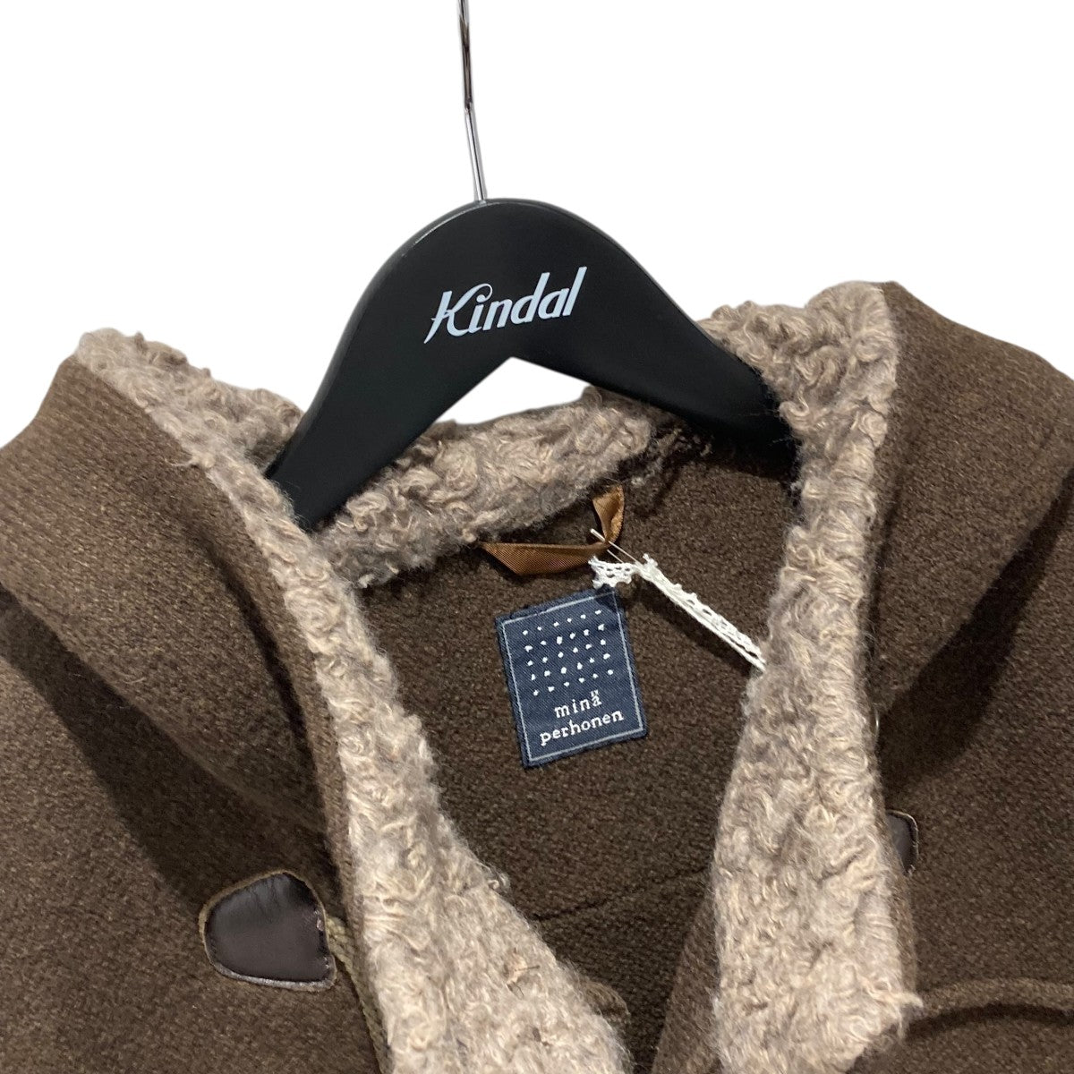 ミナペルホネン ダッフルコート コート 38 nordic moss ちょうちょ mina perhonen(ミナペルホネン) nordic mossダッフルコート