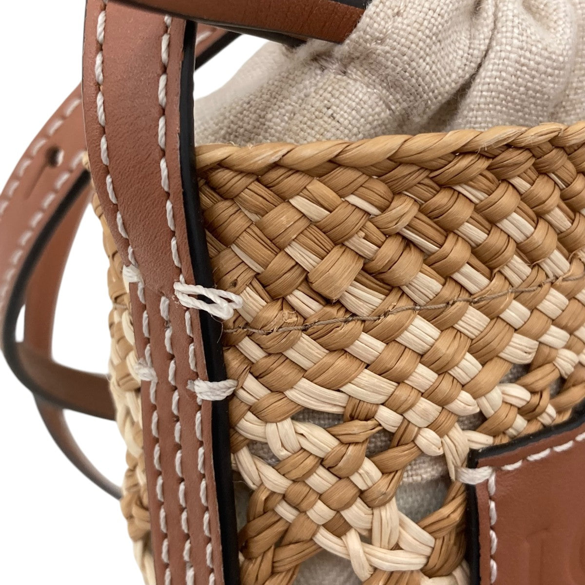 LOEWE シリンダーポケット ラフィア アナグラムショルダーバッグ 古着・中古-8枚目のアイテム画像