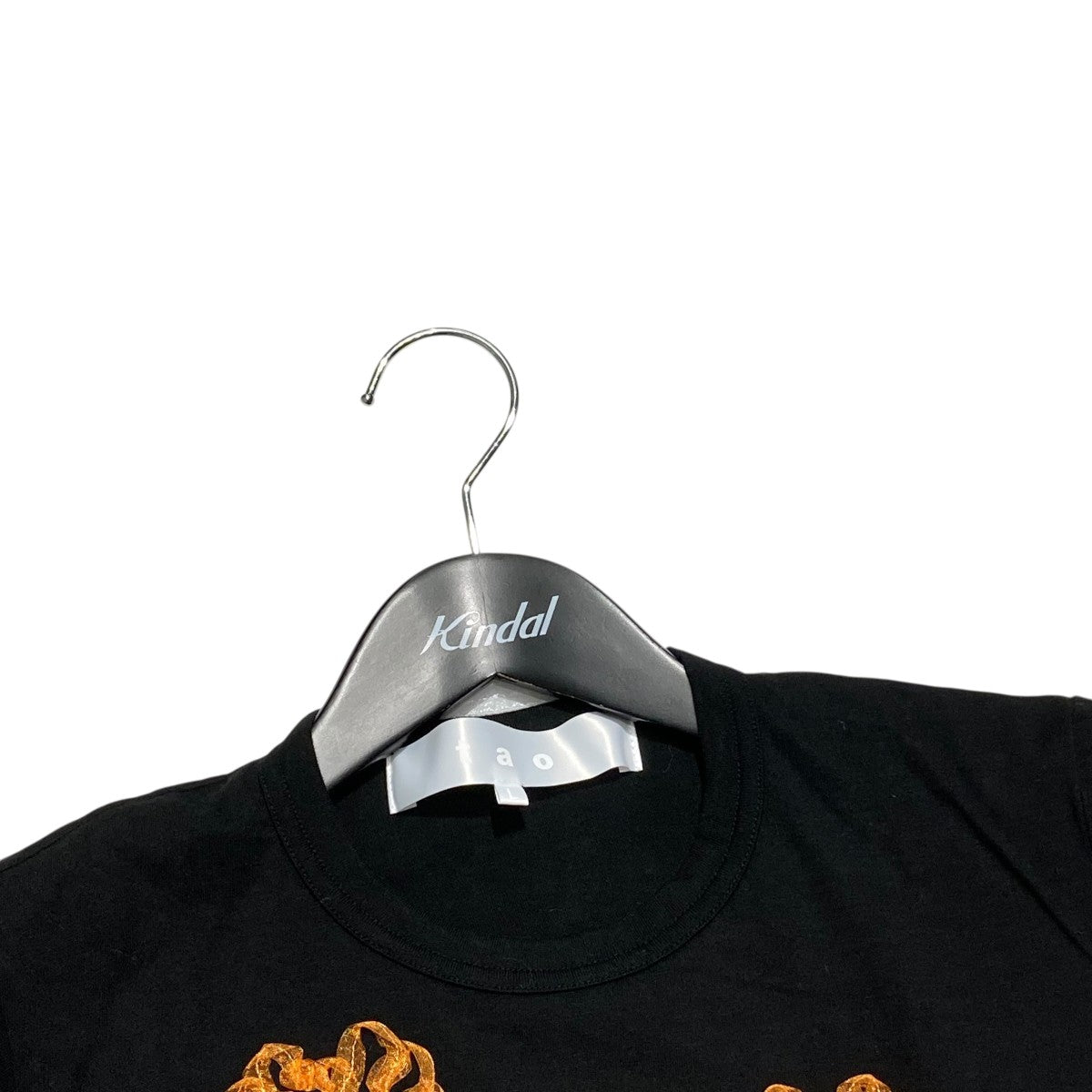 タオコムデギャルソン TAO COMME des GARCONS 23SS 装飾デザイン 半袖Tシャツ TK-T003 ブラック×オレンジ サイズ：L TAO COMME des GARCONS(タオコムデギャルソン) 23SS装飾デザイン