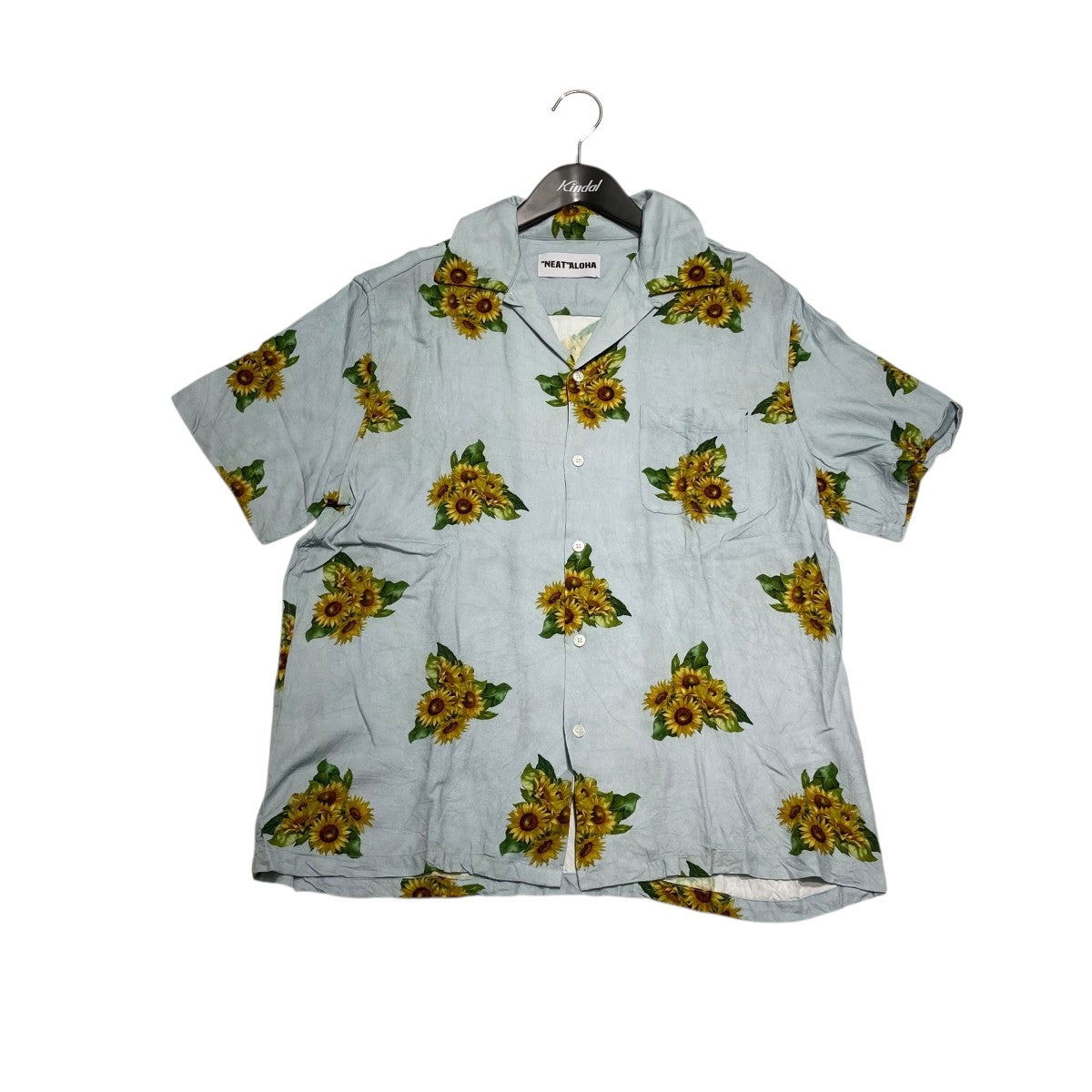 NEAT ALOHA rayon s s shirt SUNFLOWERアロハシャツ 古着・中古-1枚目のアイテム画像