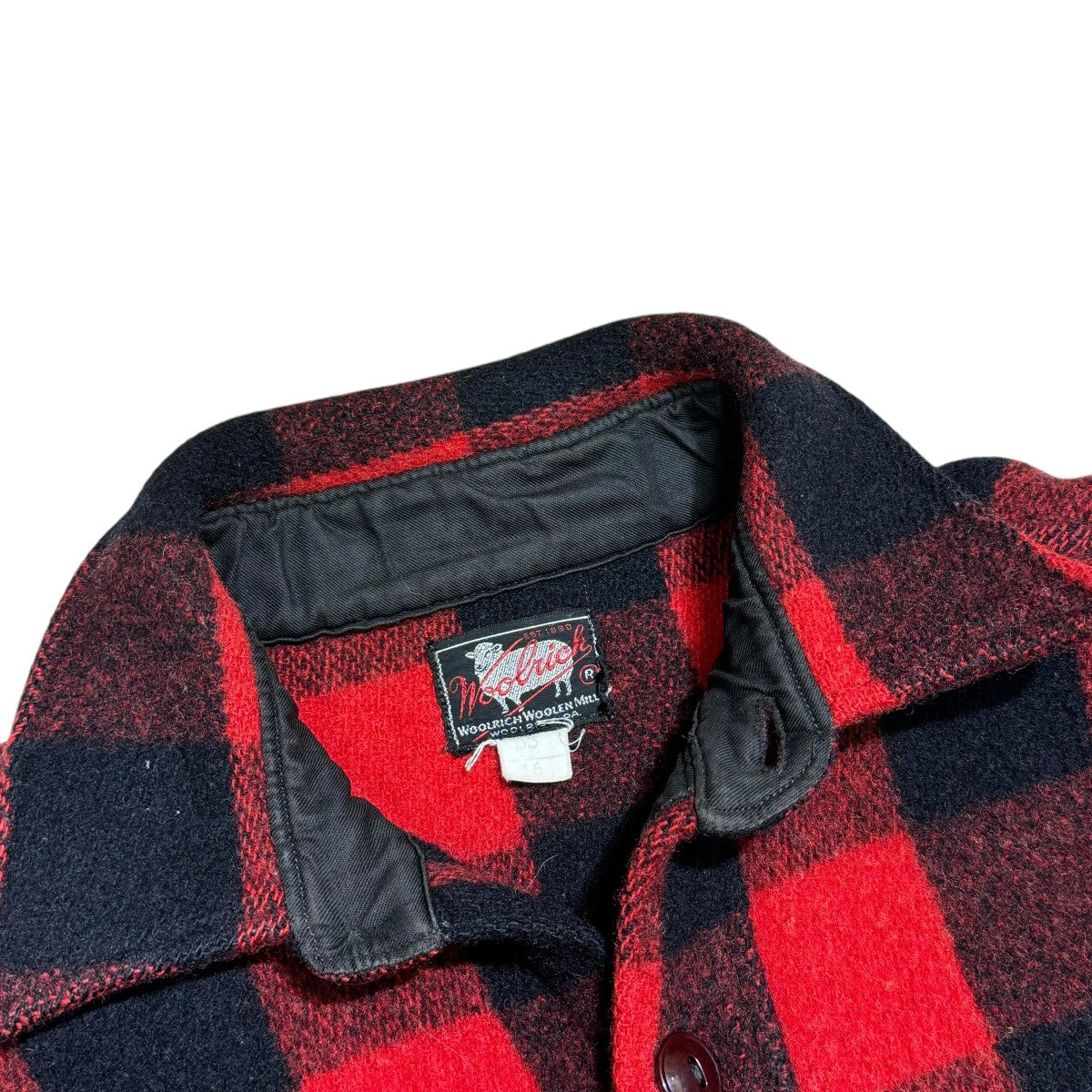 WOOLRICH(ウールリッチ) 黒タグチェック長袖シャツ レッド×ブラック 