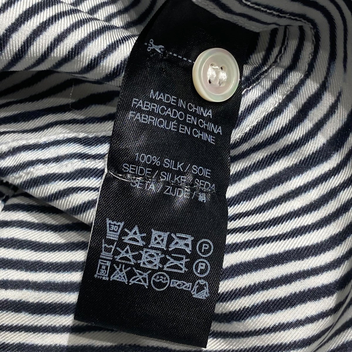 BANANATIME ストライプノーカラーシャツ300-004-04 古着・中古-8枚目のアイテム画像