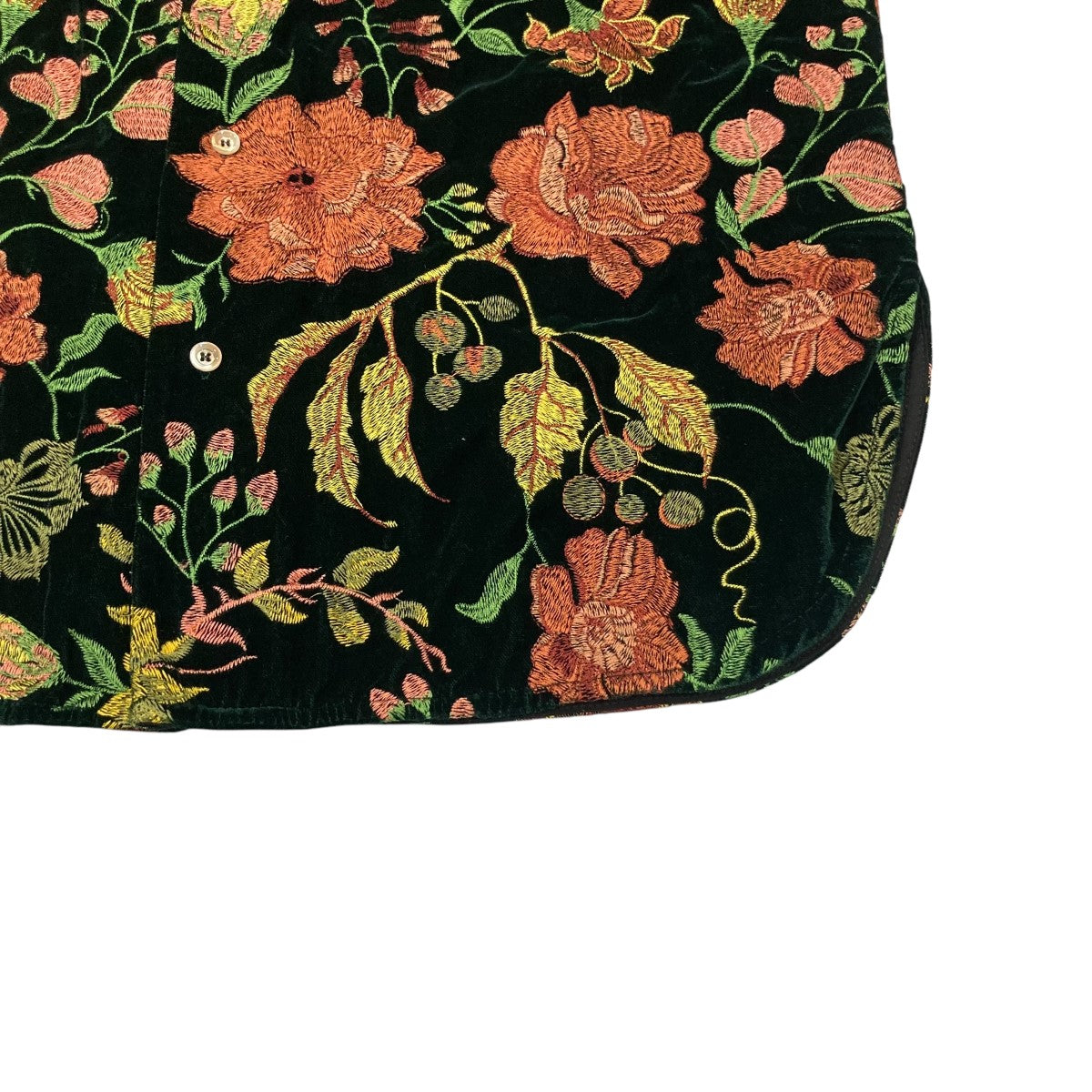 Sefr(セファ) ベロア花柄シャツ グリーン×オレンジ サイズ M｜【公式