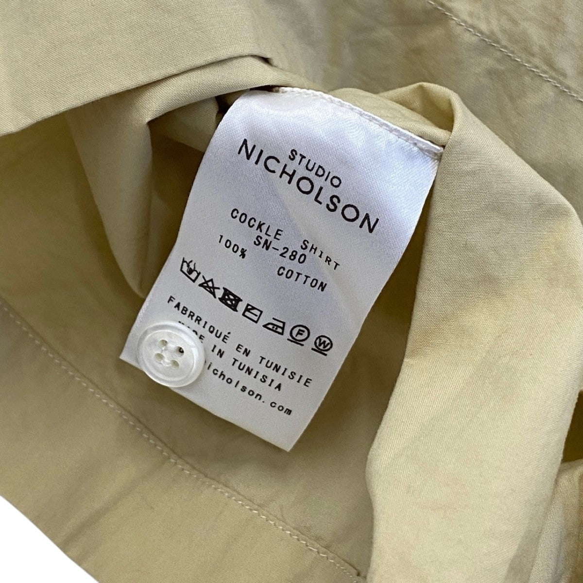 STUDIO NICHOLSON 5部袖　綿100%シャツ　鮮やかオレンジ STUDIO NICHOLSON 5部袖 綿100%シャツ 鮮やかオレンジ All Over