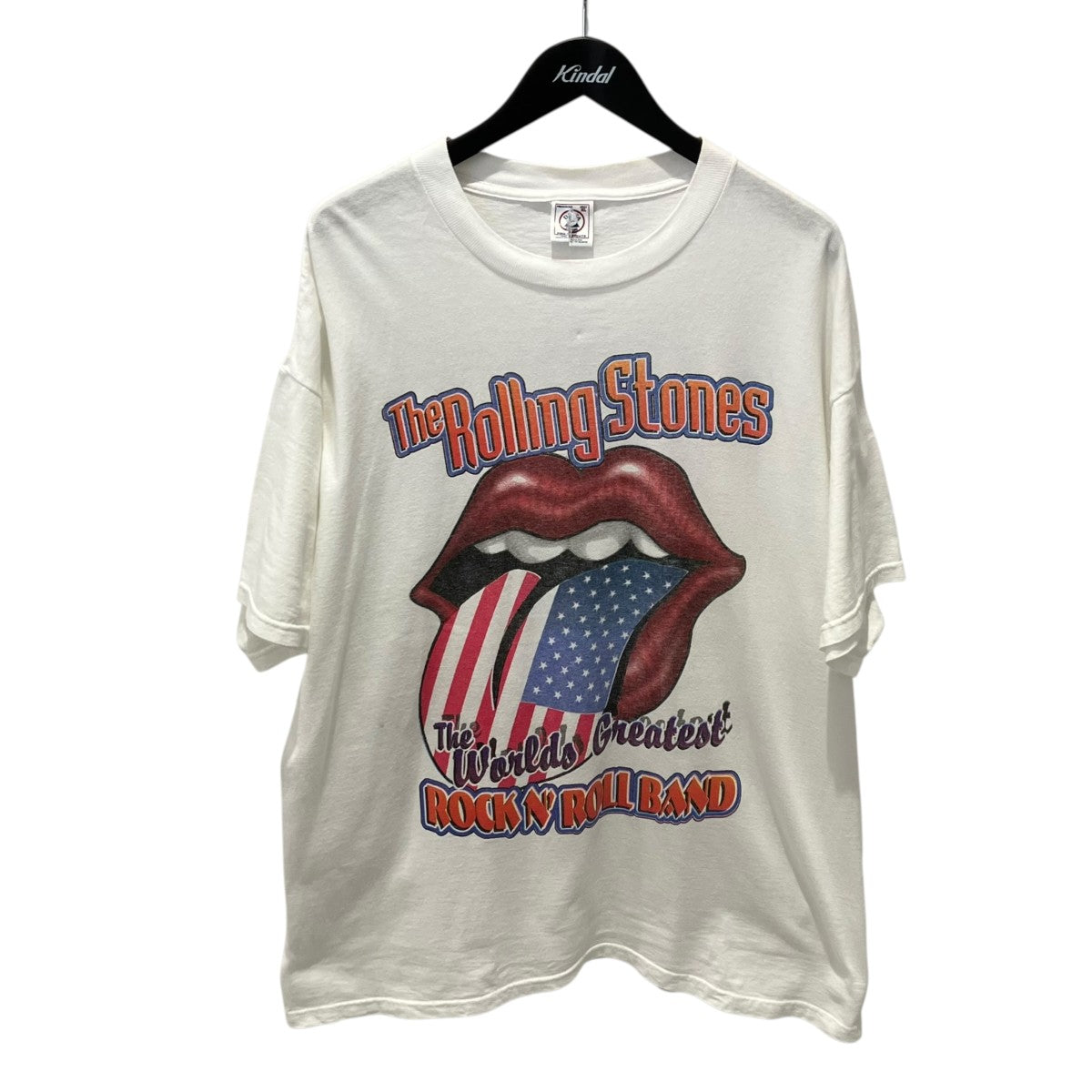 VINTAGE 90sROLLING STONES LIP＆TONGUE AMERICAN FLAG TOUR 97 98Tシャツ 古着・中古-1枚目のアイテム画像