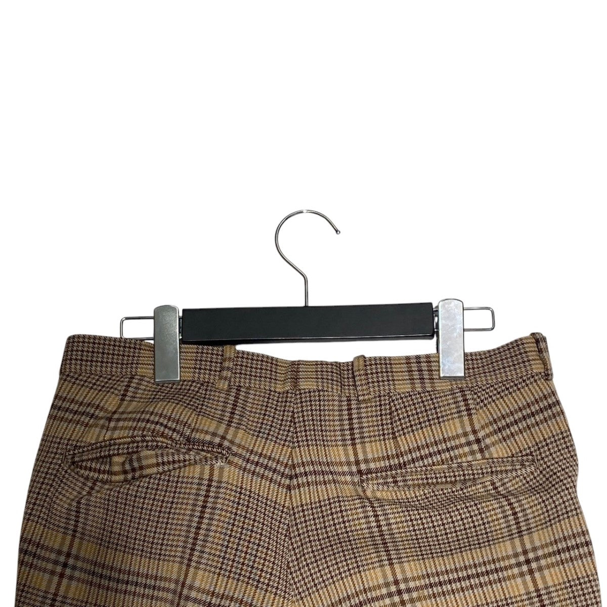 19AWWOOL SERGE CHECK NARROW SLACKSチェックスラックスパンツA9Ap03SC