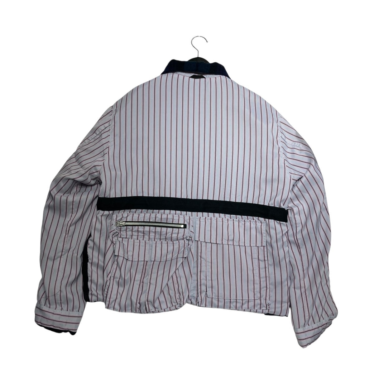 sacai(サカイ) Wool Shrivel Reversible Blousonチェック×ストライプ