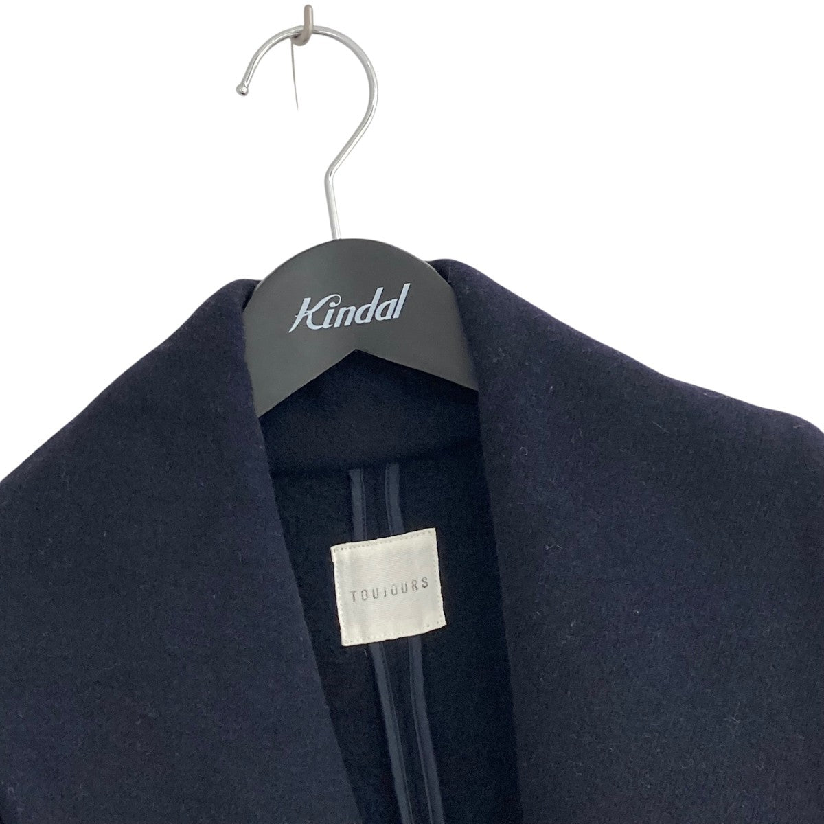 Toujours(トゥジュー) ショールカラーウールコート ネイビー サイズ 2