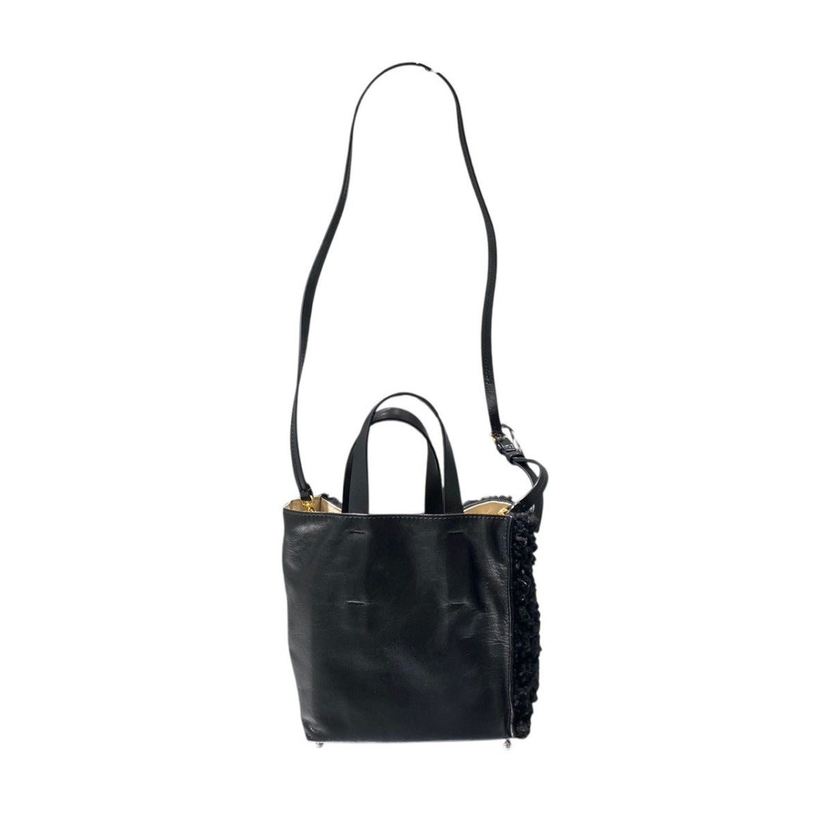 美品✨マルニ パニエ ショルダーバッグ ハンド 2way サークルハンドル 黒 MARNI】マルニ『パニエ サークルハンドル バケットバッグ』レディース