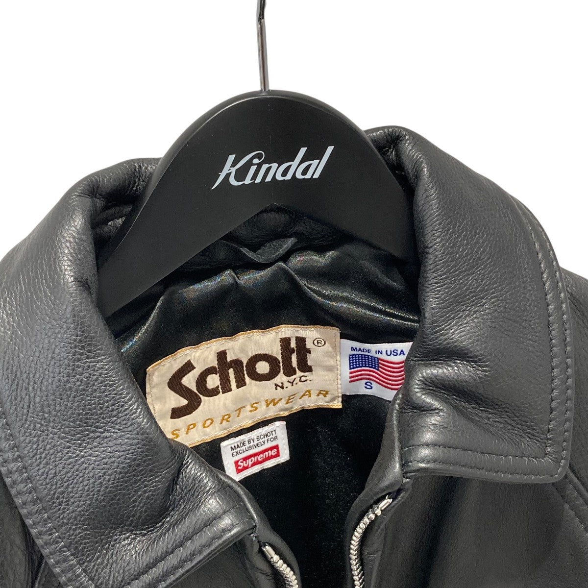 Supreme×Schott レザージャケットJ56F9 J56F9 ブラック サイズ S