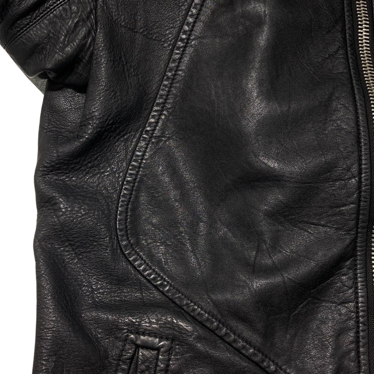 RICK OWENS(リックオウエンス) INTARSIA LAMB LEATHER JACKET