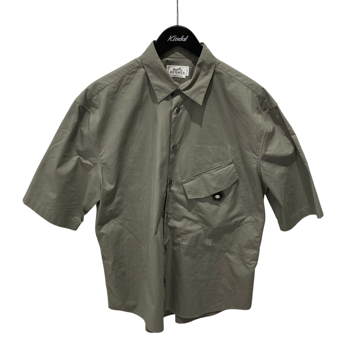 HERMES(エルメス) レギュラーカラー総柄シャツ ブルー サイズ 40
