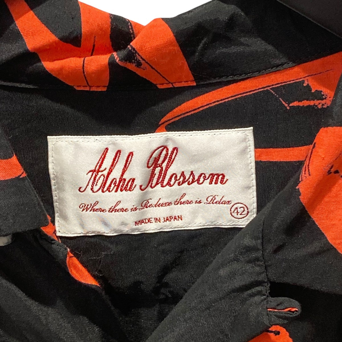 Aloha Blossom(アロハブロッサム) アロハシャツ ブラック×レッド