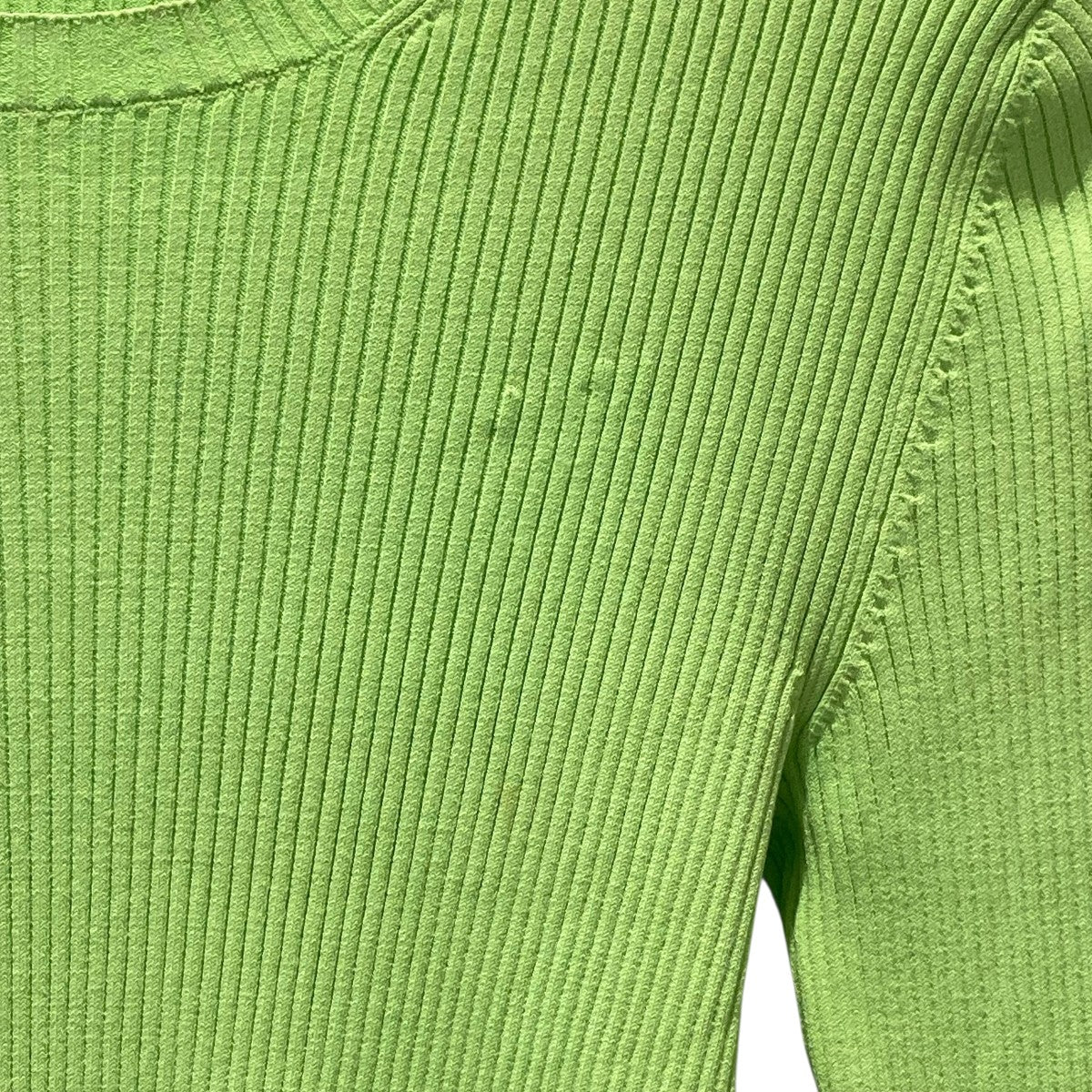 バレンシアガ BALENCIAGA リブカットソー 583140-T5101-3500 グリーン サイズ：S BALENCIAGA(バレンシアガ) リブカットソー583140-T5101-3500