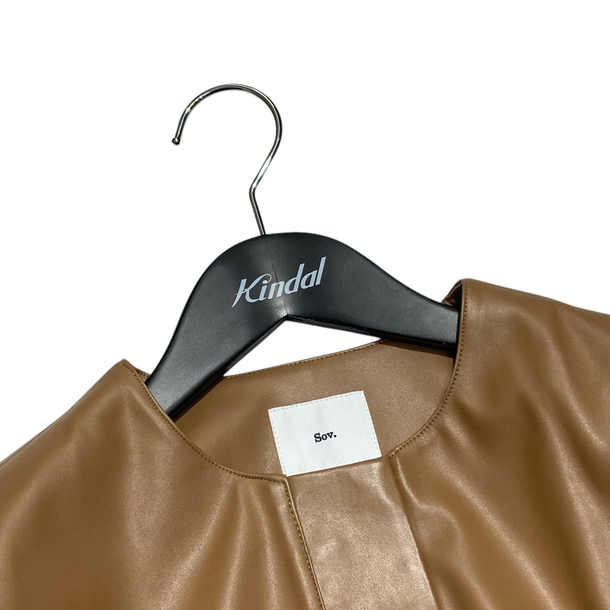 Faux Leather No Collar Jacketフェイクレザージャケット0305-600-243