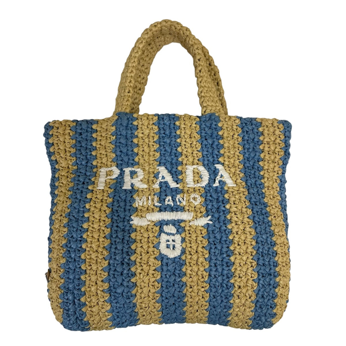 PRADA(プラダ) ストライプラフィアトートバッグ1BG422 1BG422