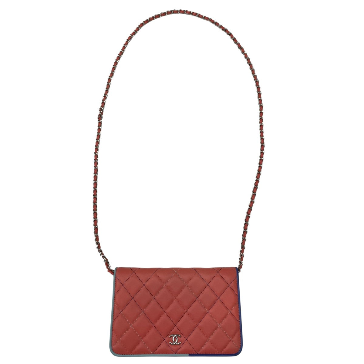 ☆CHANEL☆チェーンウォレット チェーンウォレット - シャイニー カーフスキン 、ブラック