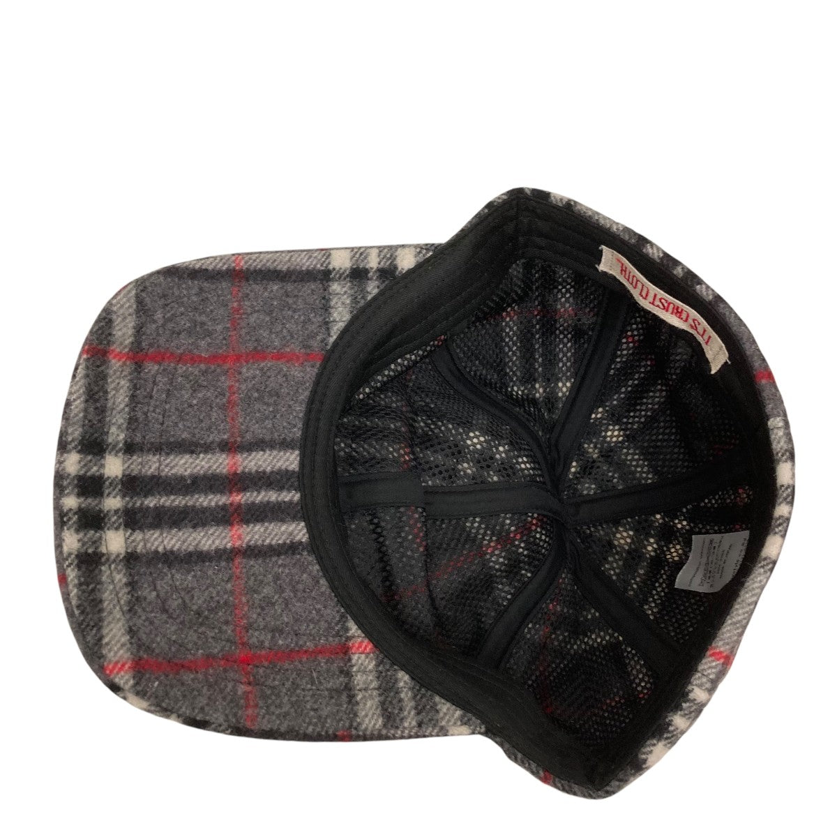 1990-00バーバリーカシミヤ再構築チェックキャップ