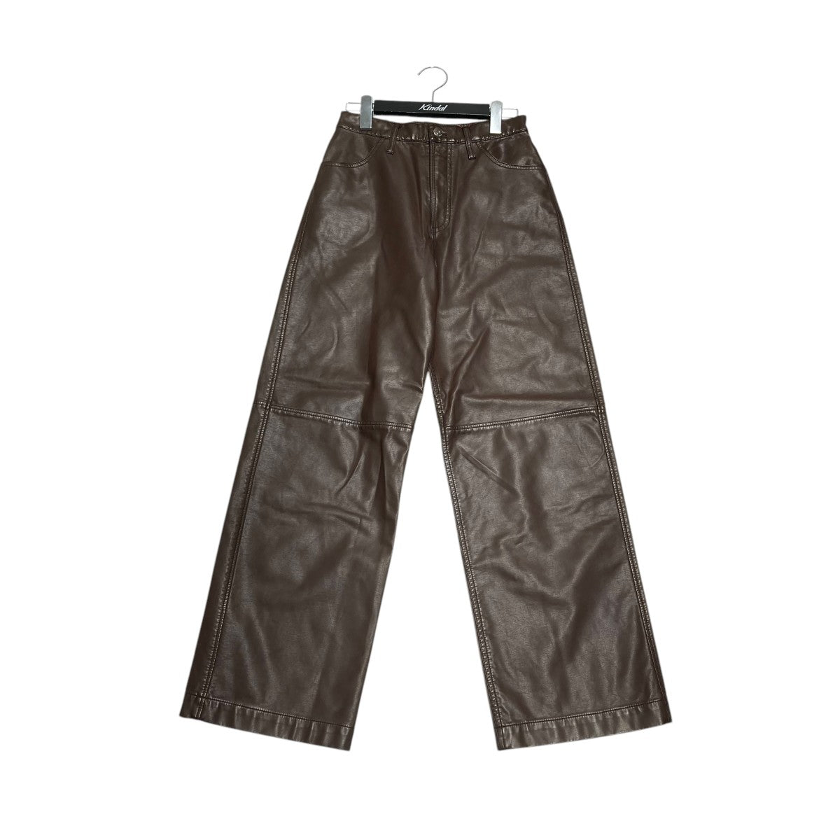 Washed Vegan Leather Wide Straight Pantsレザーパンツ21232465103