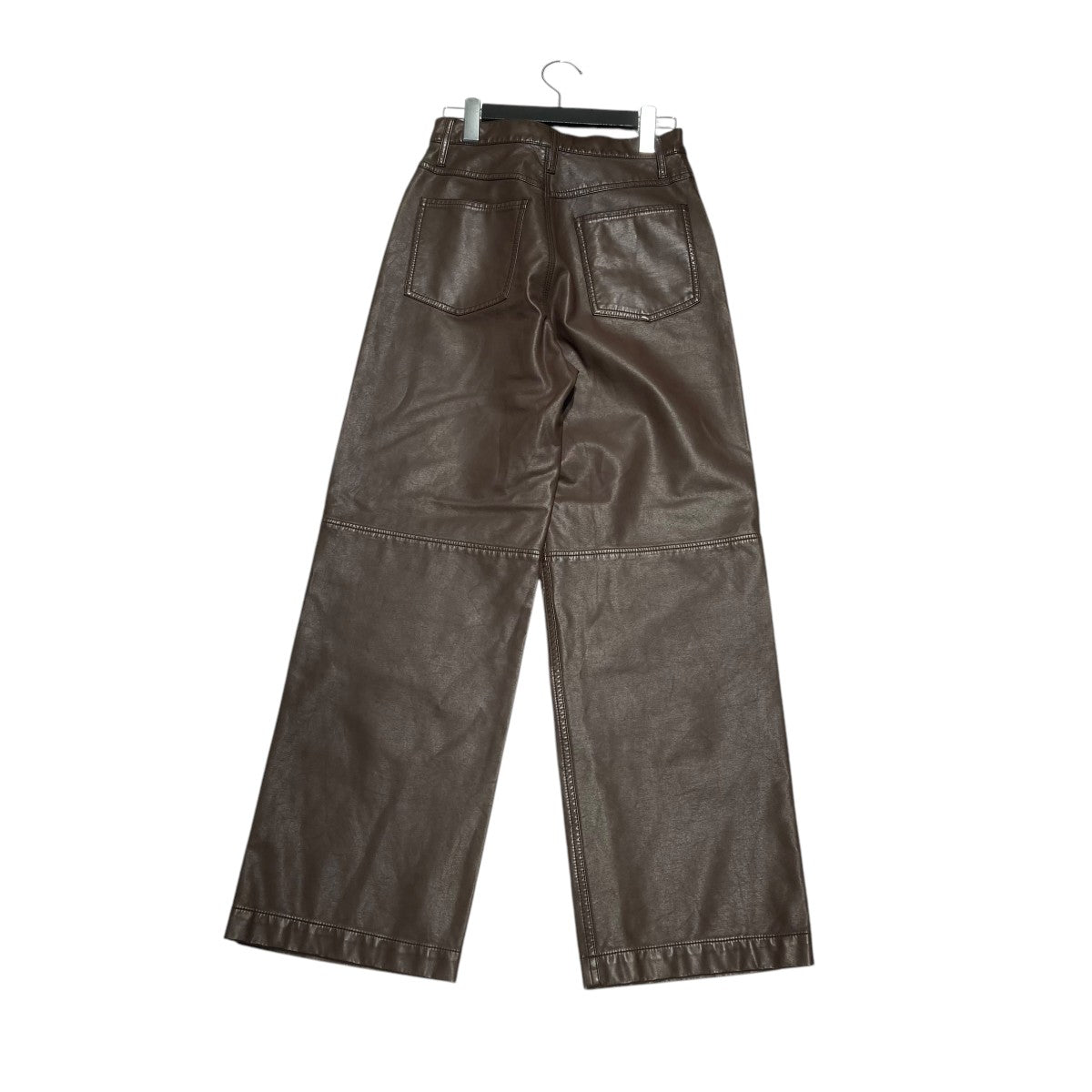 Washed Vegan Leather Wide Straight Pantsレザーパンツ21232465103