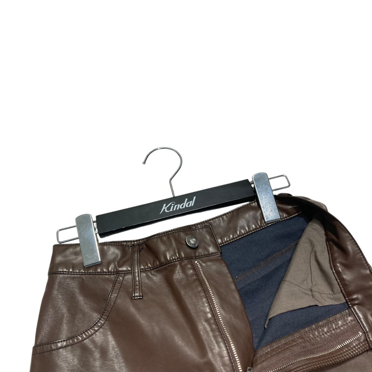 Washed Vegan Leather Wide Straight Pantsレザーパンツ21232465103