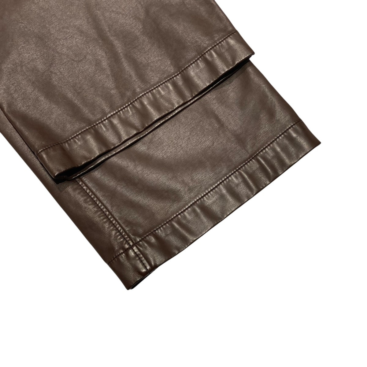Washed Vegan Leather Wide Straight Pantsレザーパンツ21232465103