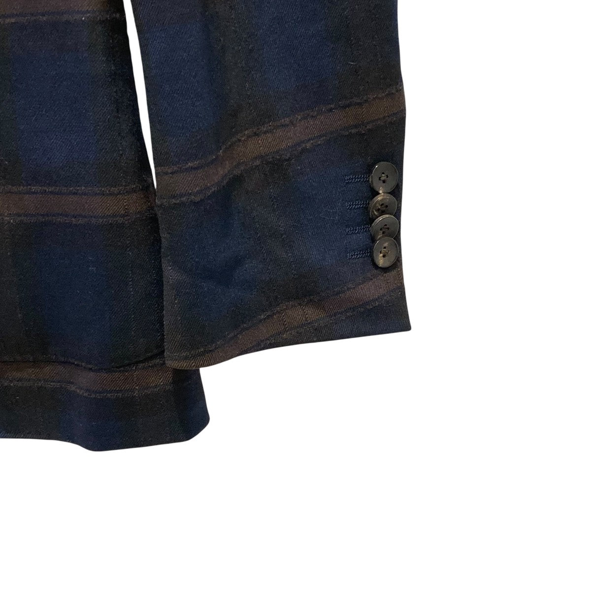 LARDINI ネイビー チェック テーラードジャケット M LARDINI(ラルディーニ) チェックテーラードジャケットJJ526AQ
