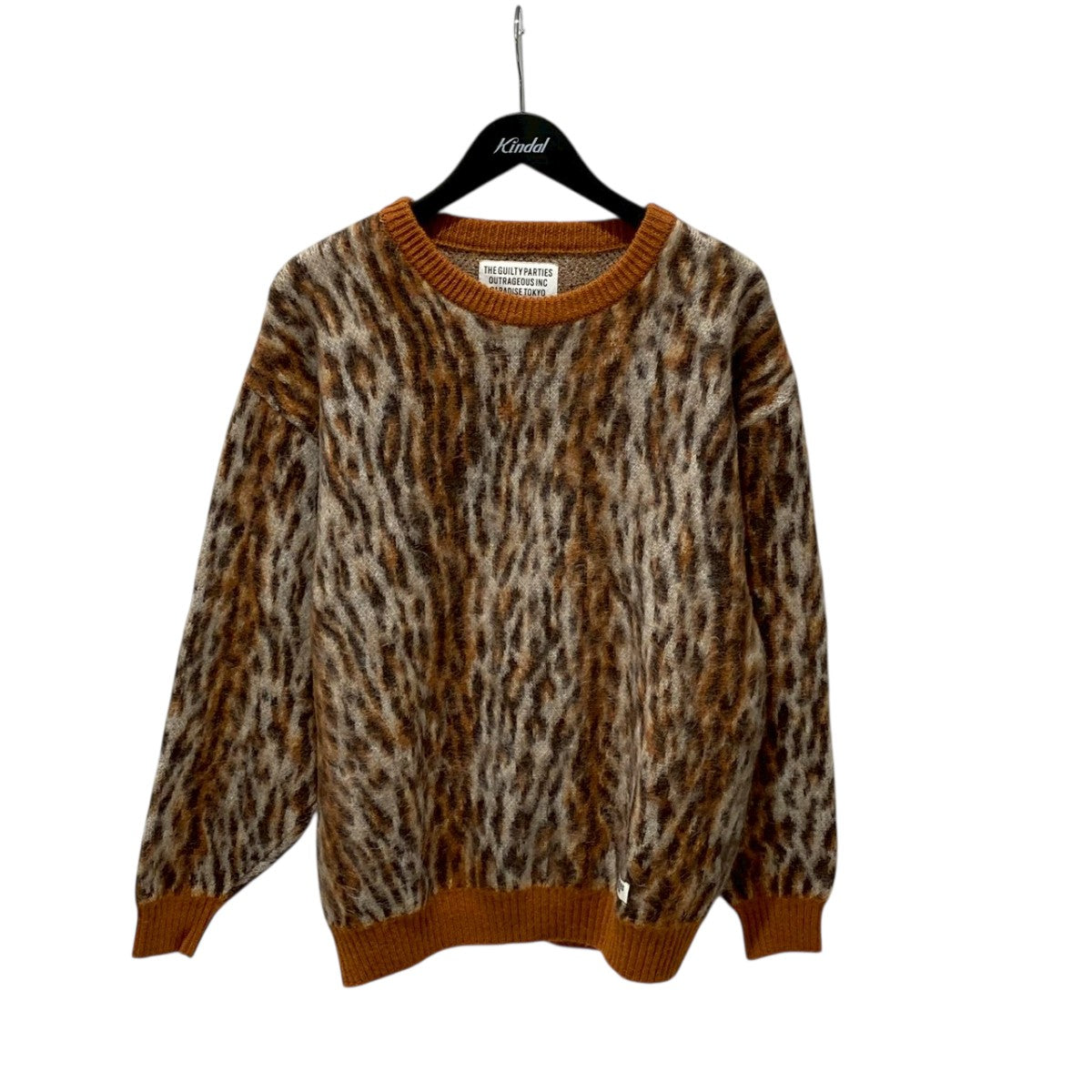 Leopard Jacquard knit Sweaterクルーネックニット