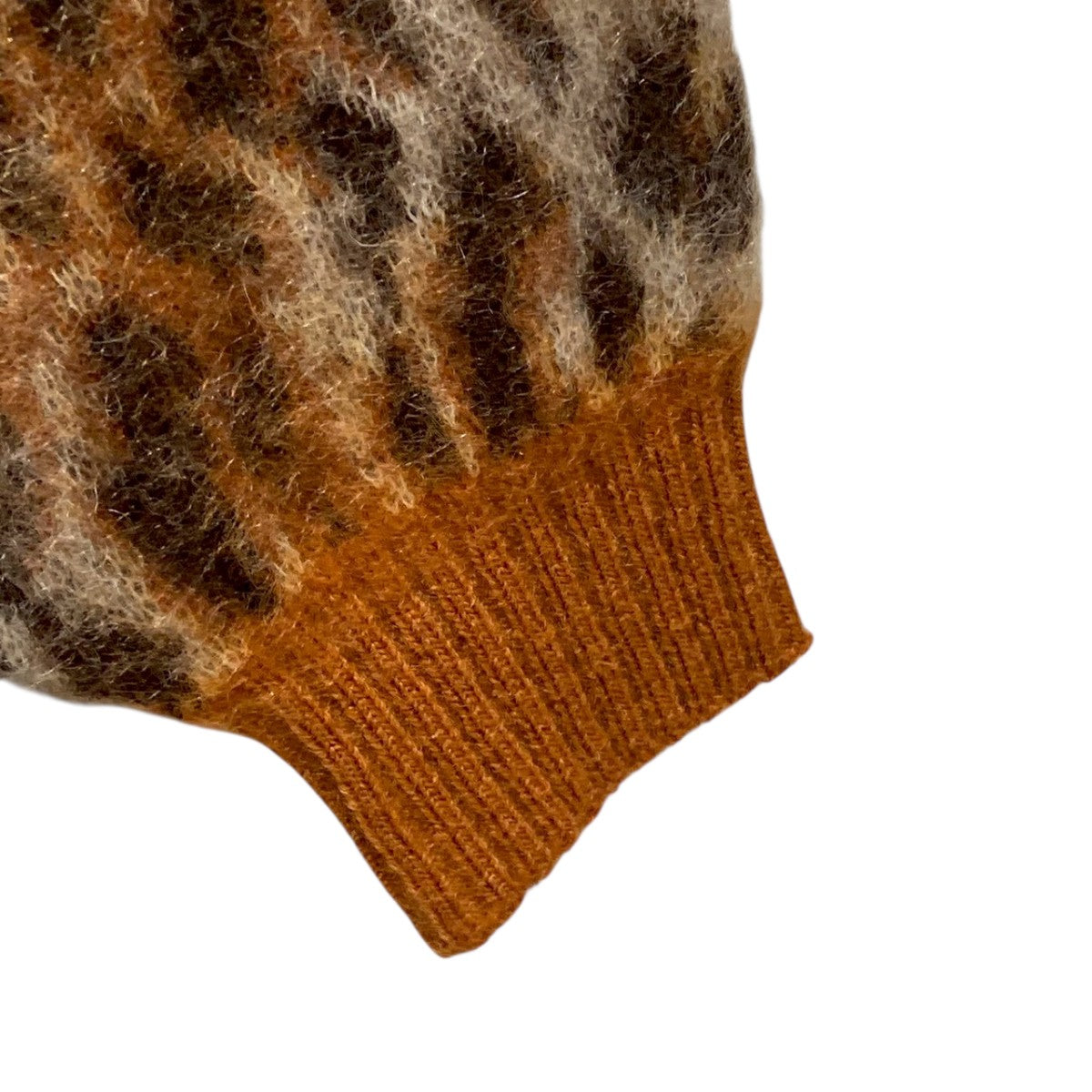 Leopard Jacquard knit Sweaterクルーネックニット