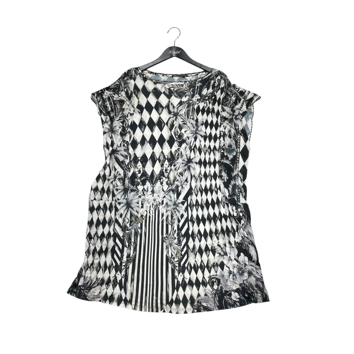 BALMAIN(バルマン) 総柄ノースリーブワンピース ブラック