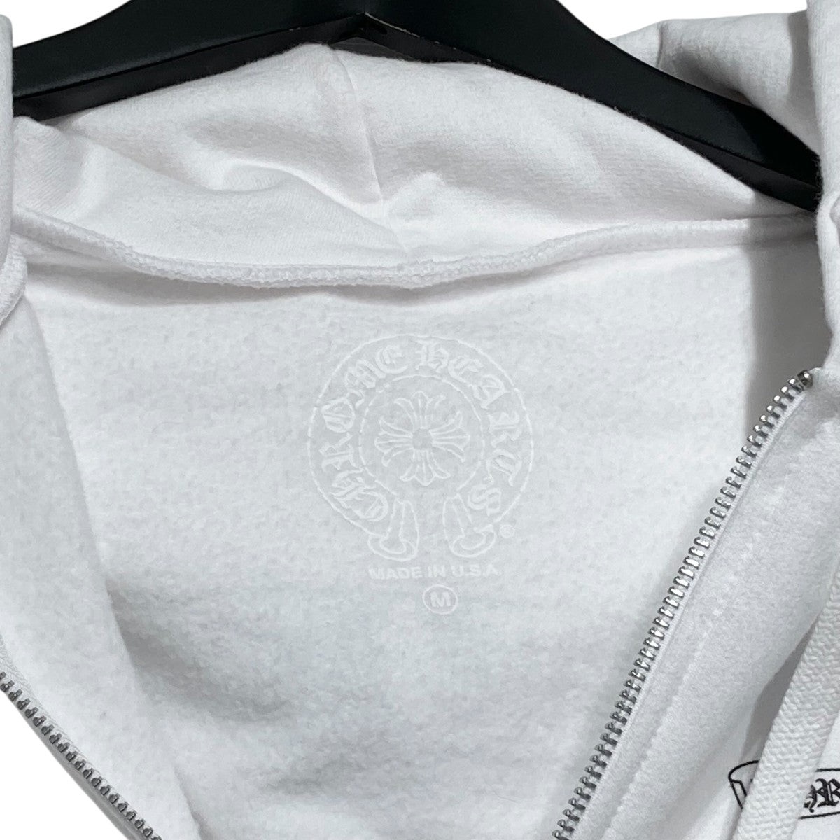 Chrome Hearts クロムハーツ　Mホワイト クロムハーツ ホワイト パテントレザー クロス ハーフジップ
