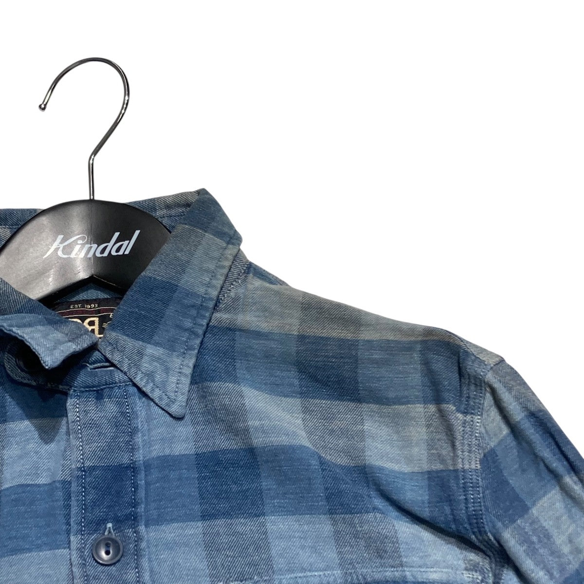 RRL チェック柄 長袖シャツ 100%コットン RRL - RRL 一ツ星 チェック柄 長袖 シャツ 2 グリーン×ブルー