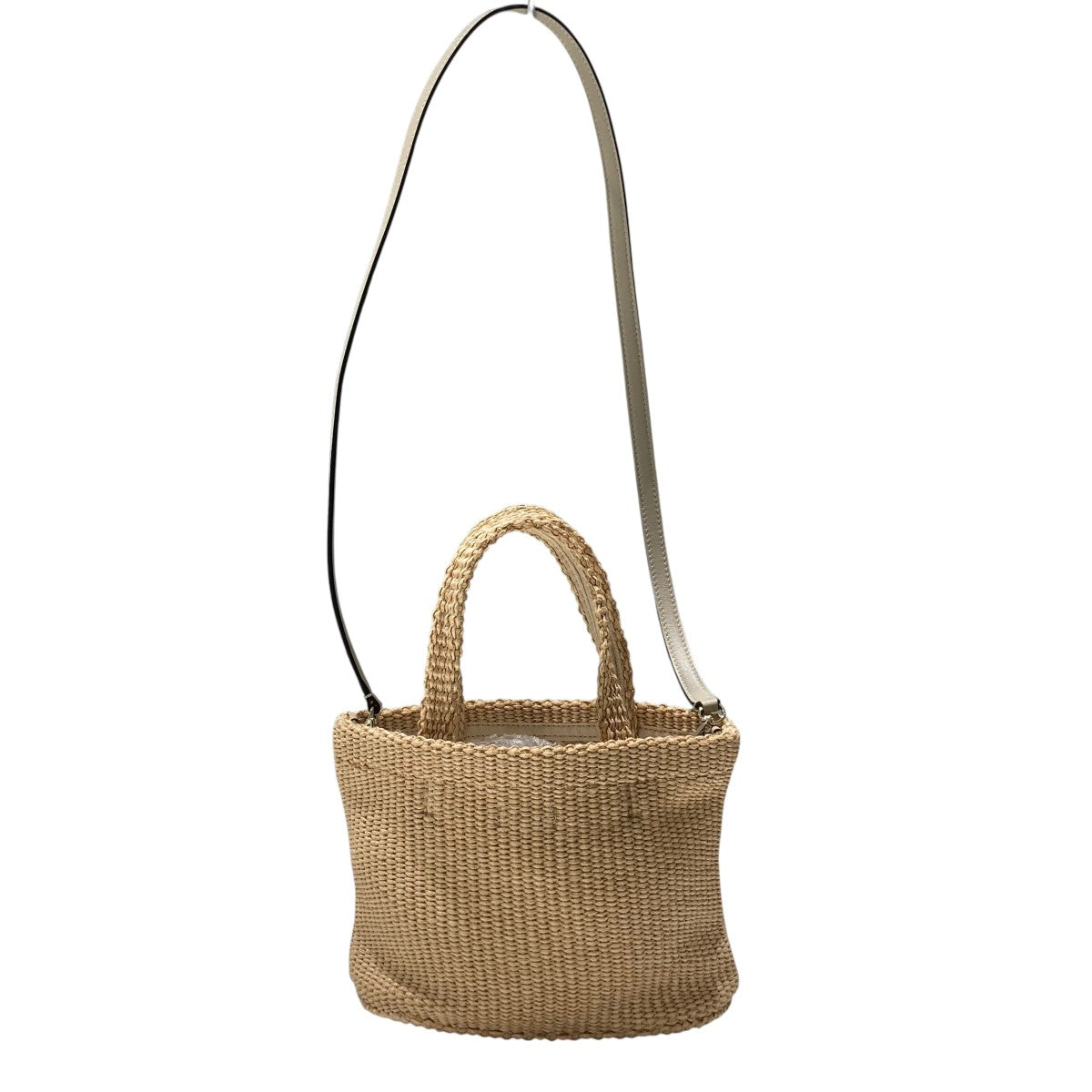 JIMMY CHOO Beach Tote E／W Miniラフィアミニトートバッグ 古着・中古-2枚目のアイテム画像
