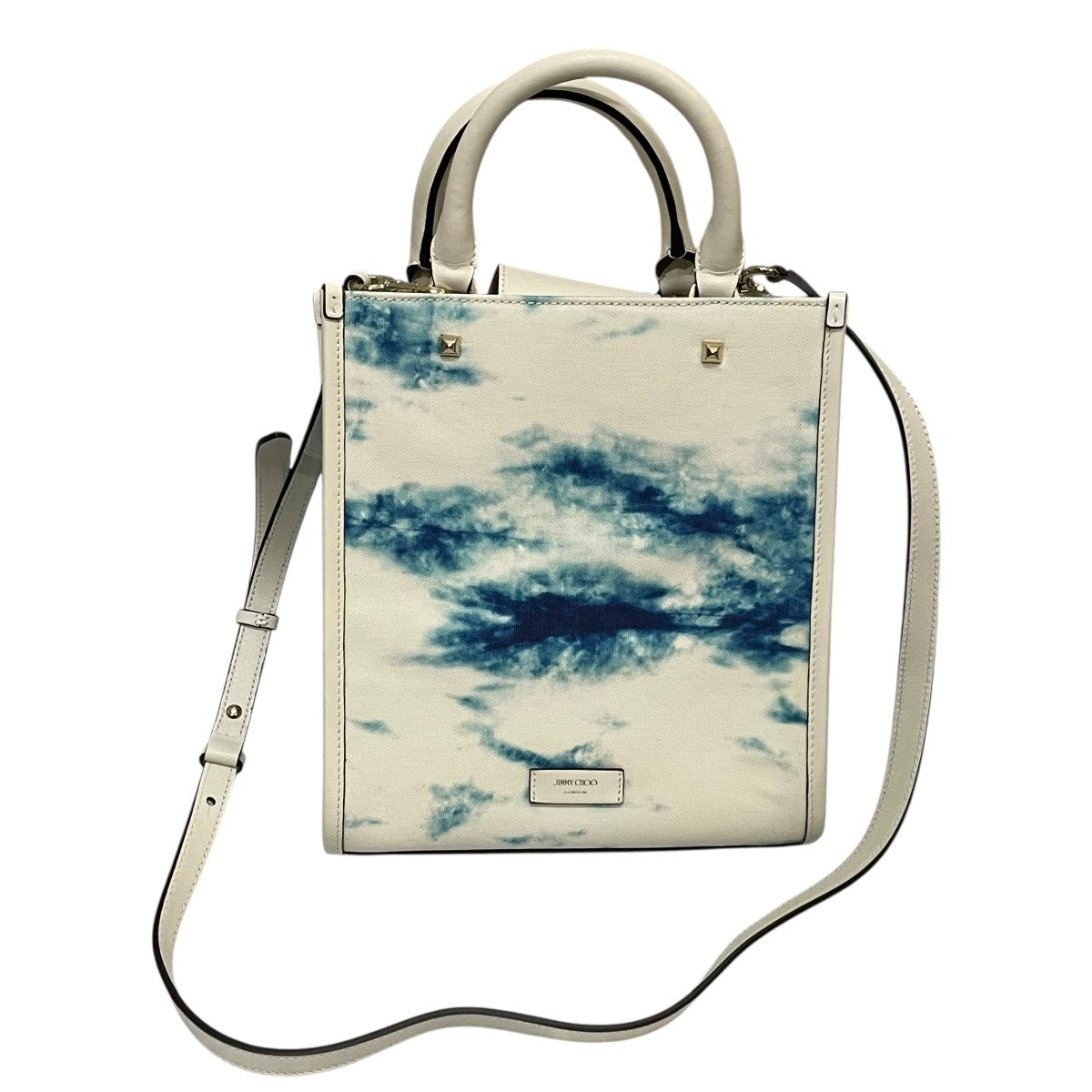 JIMMY CHOO MINI N／S マーブルデニム TOTE BAG2WAYバッグ 古着・中古-3枚目のアイテム画像