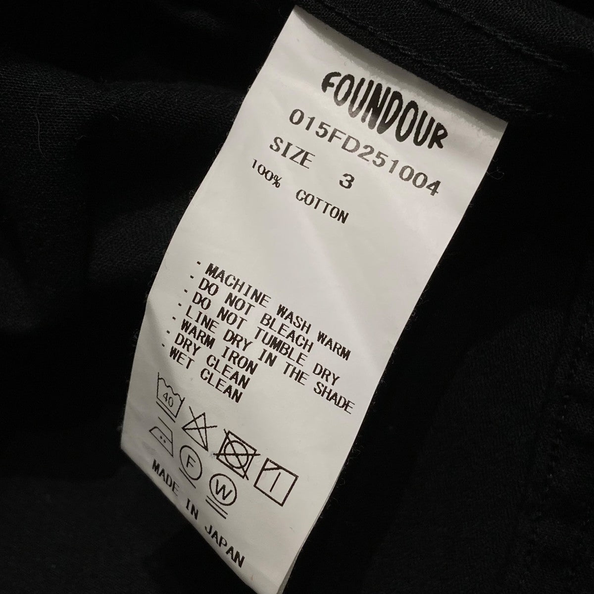 FOUNDOUR ファウンダ WESTERN SHIRT Black 3 サイズ FOUNDOUR(ファウンダ) 25SSWESTERN SHIRTウエスタンシャツ
