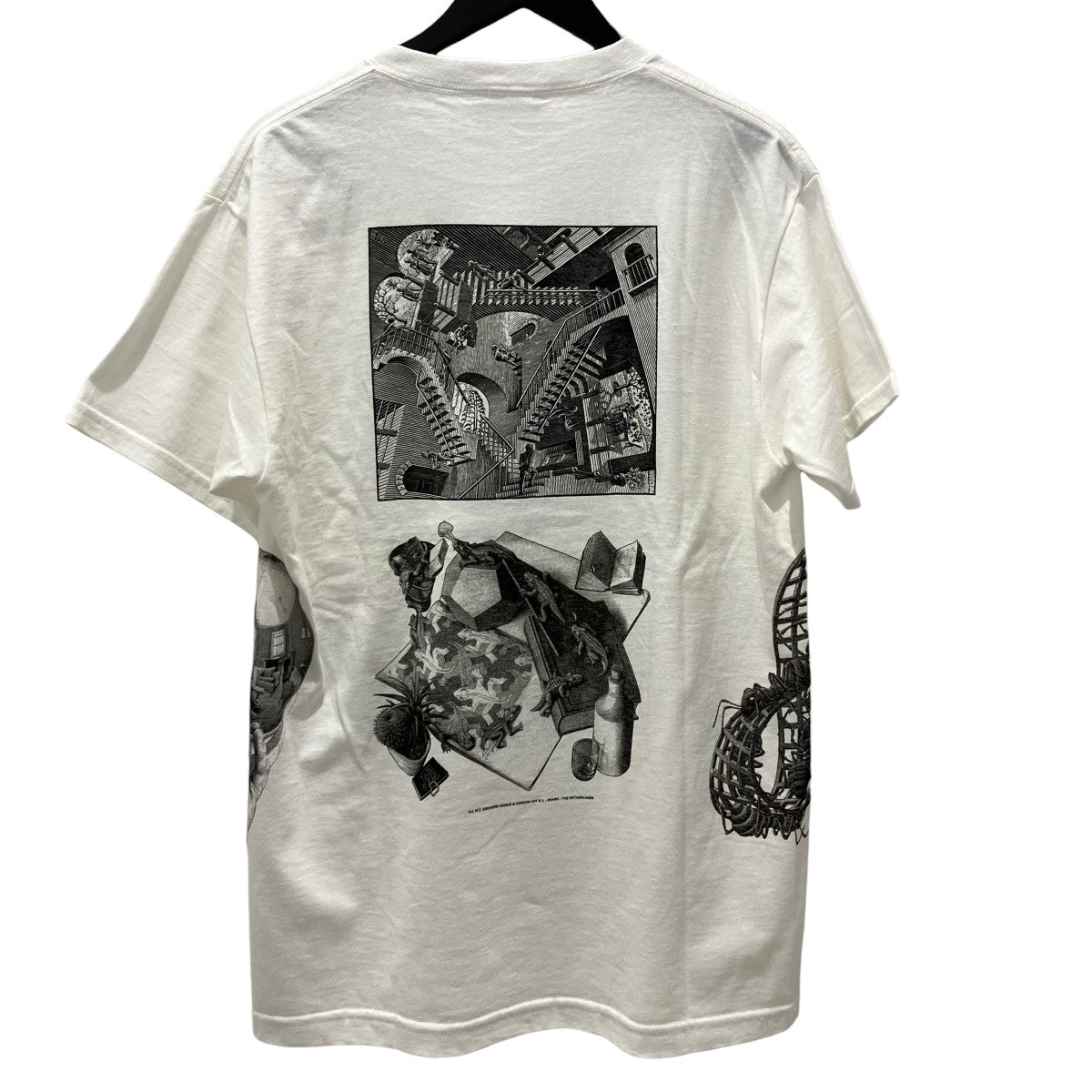 USED 90sUSA製騙し絵半袖Tシャツ 古着・中古-2枚目のアイテム画像