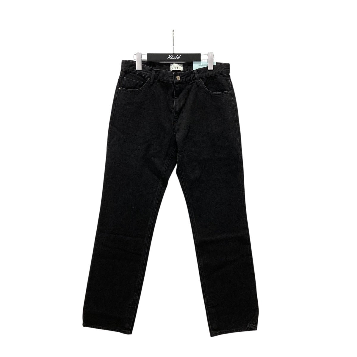 SLIT STRAIGHT PANTブラックデニムパンツMESLI-1A-NEP