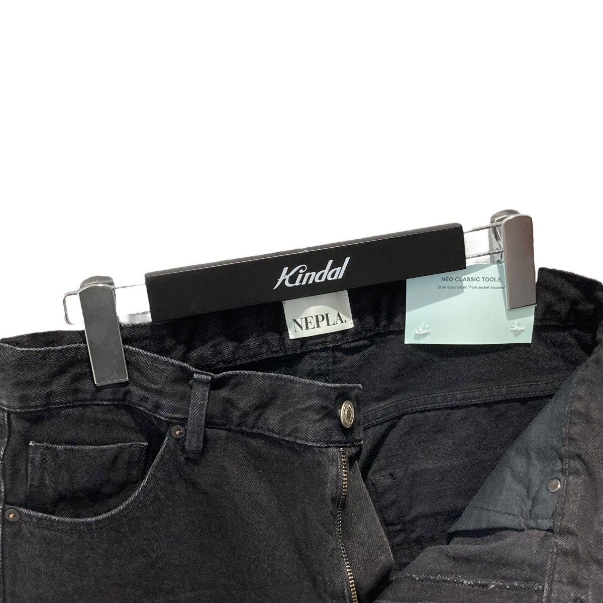 SLIT STRAIGHT PANTブラックデニムパンツMESLI-1A-NEP