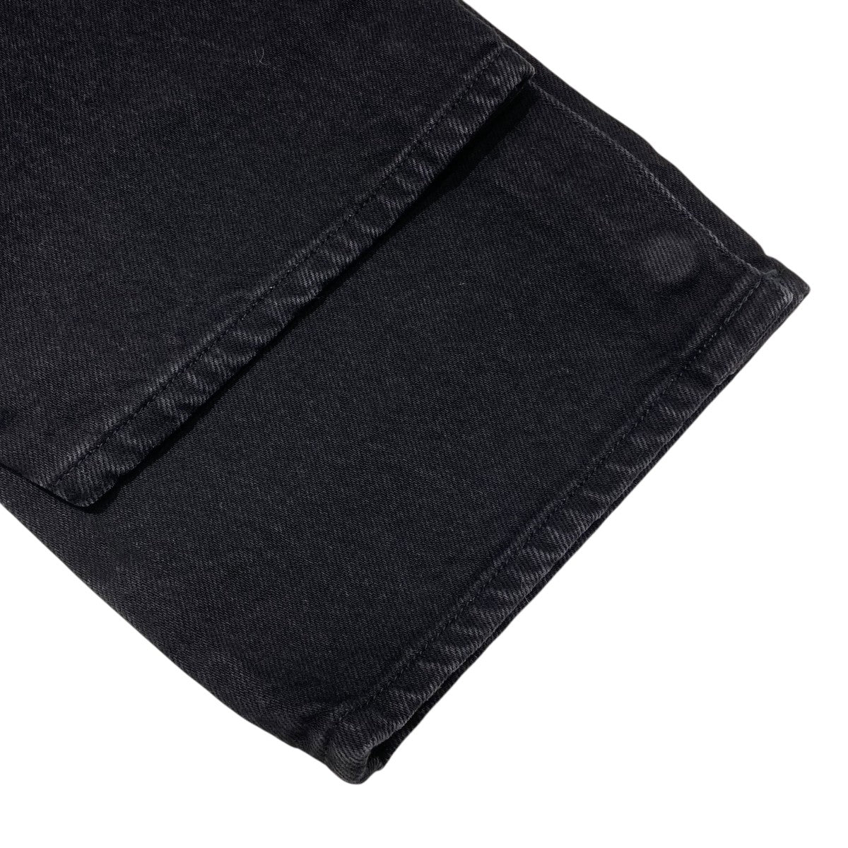SLIT STRAIGHT PANTブラックデニムパンツMESLI-1A-NEP