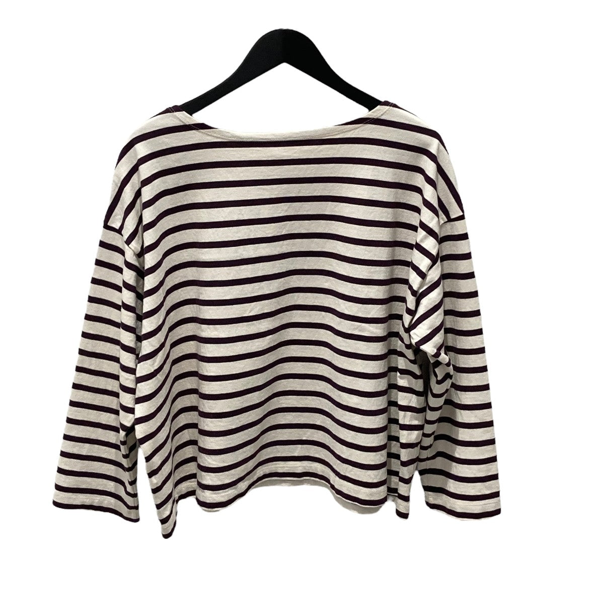 nest Robe◆カットソー/FREE/リネン/グレー/ボーダー/01241-1048/リネン天竺ボーダー ネストローブnestrobe リネン ニット カットソー ボーダー