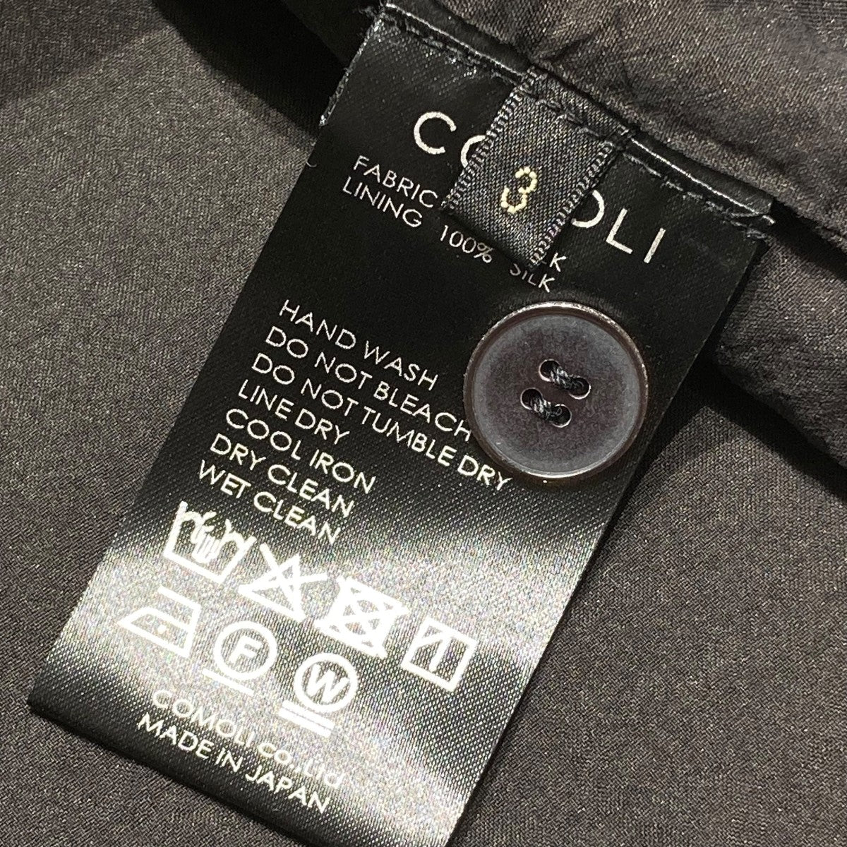 COMOLI(コモリ) シルク製品染ジャケットB01-01025 B01-01025 ブラック