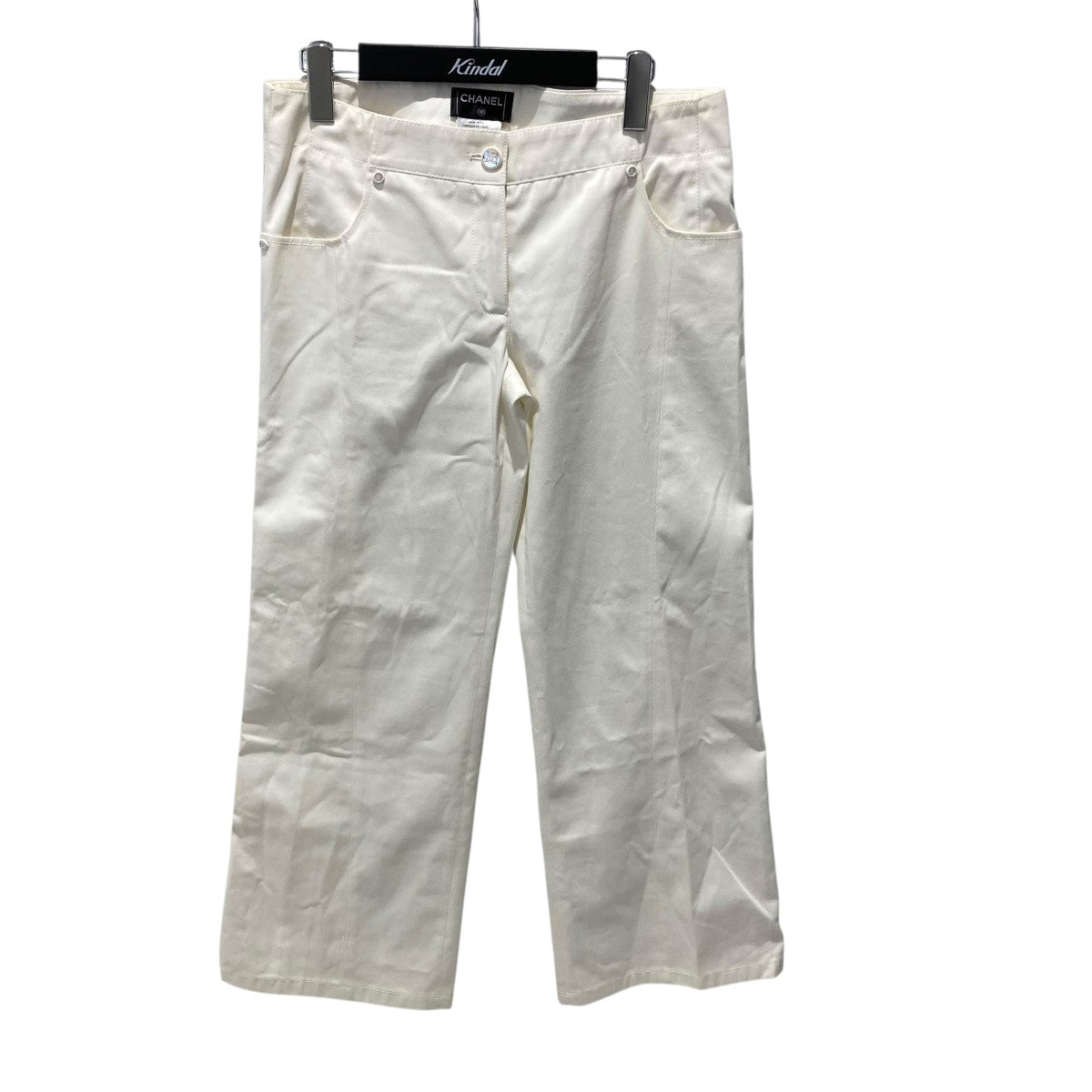 イナ様■ CHANEL シャネル ロングパンツ ホワイト ボタン欠品 訳あり品 CHANEL(シャネル) 08CワイドパンツP32327V22871 P32327V22871