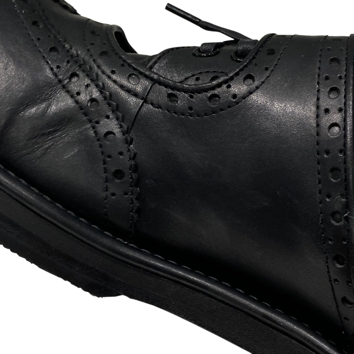 キッズラブゲイト　UK5（23.5）ブラックレザーウィングチップシューズ キッズラブゲイト UK5（23.5）ブラックレザーウィングチップ