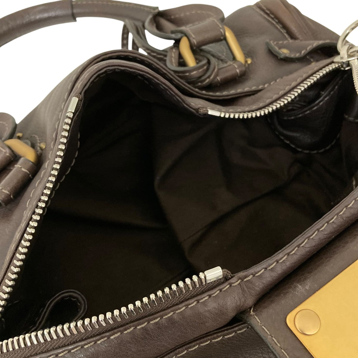Chloé ミニパディントン　ダークブラウン Chloe パディントン ミニ ハンドバッグ ブラウン マットゴールド