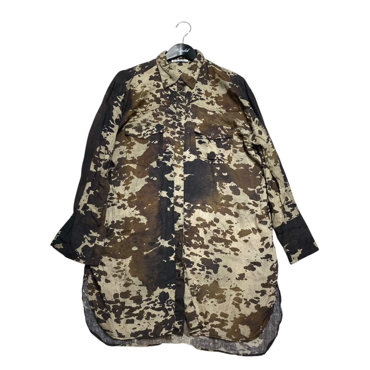 アクネストゥディオズ ACNE STUDIOS カモフラージュ ロングウエスタンシャツ FN-WN-DRES001025 ベージュ×ブラウン サイズ： ACNE STUDIOS(アクネストゥディオズ) カモフラージュロング