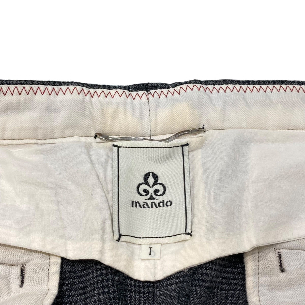MANDO(マンドー) グレンチェック3Pテーパードパンツ グレー サイズ 1