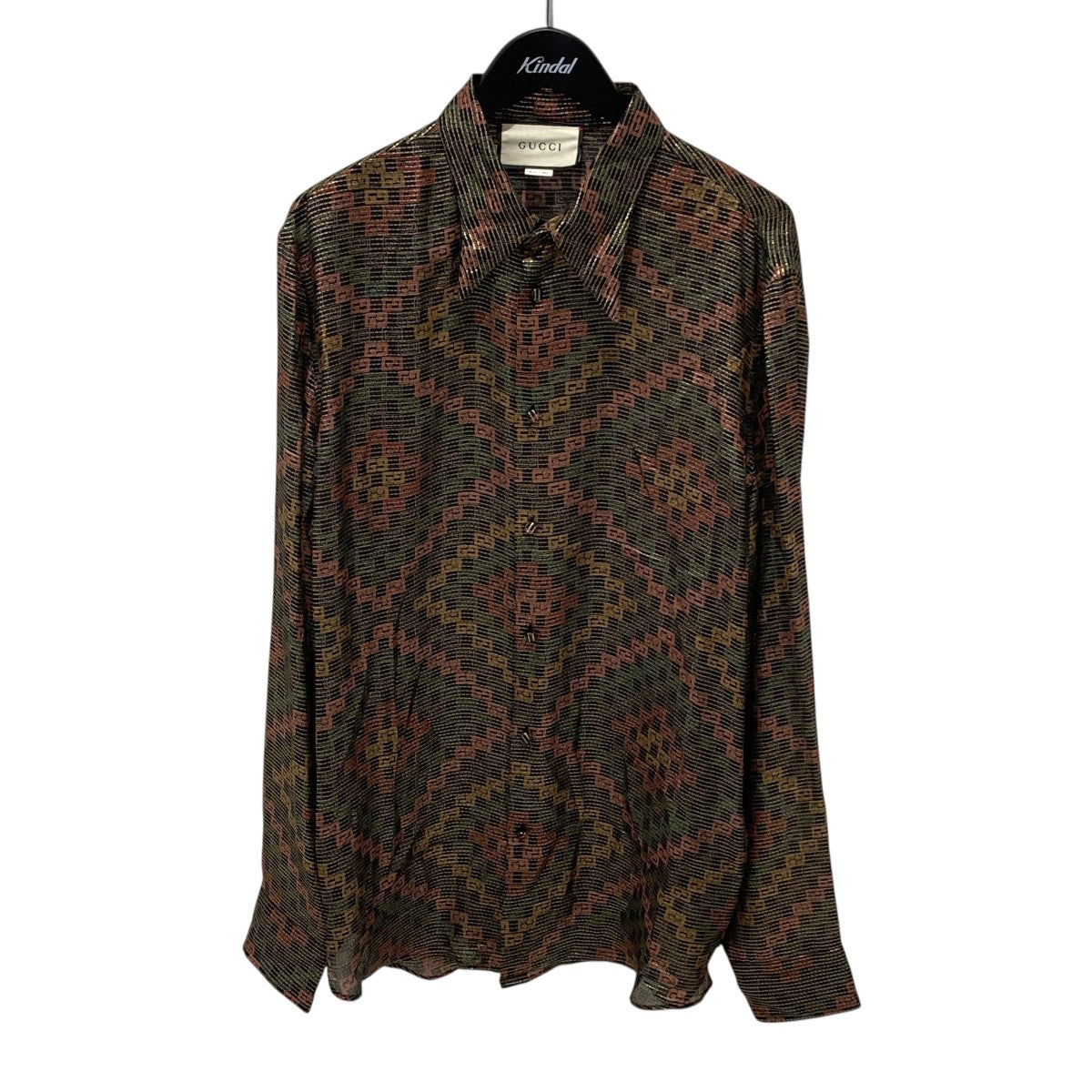 GUCCI(グッチ) 総柄長袖シルクシャツ577434-ZABV5 577434-ZABV5
