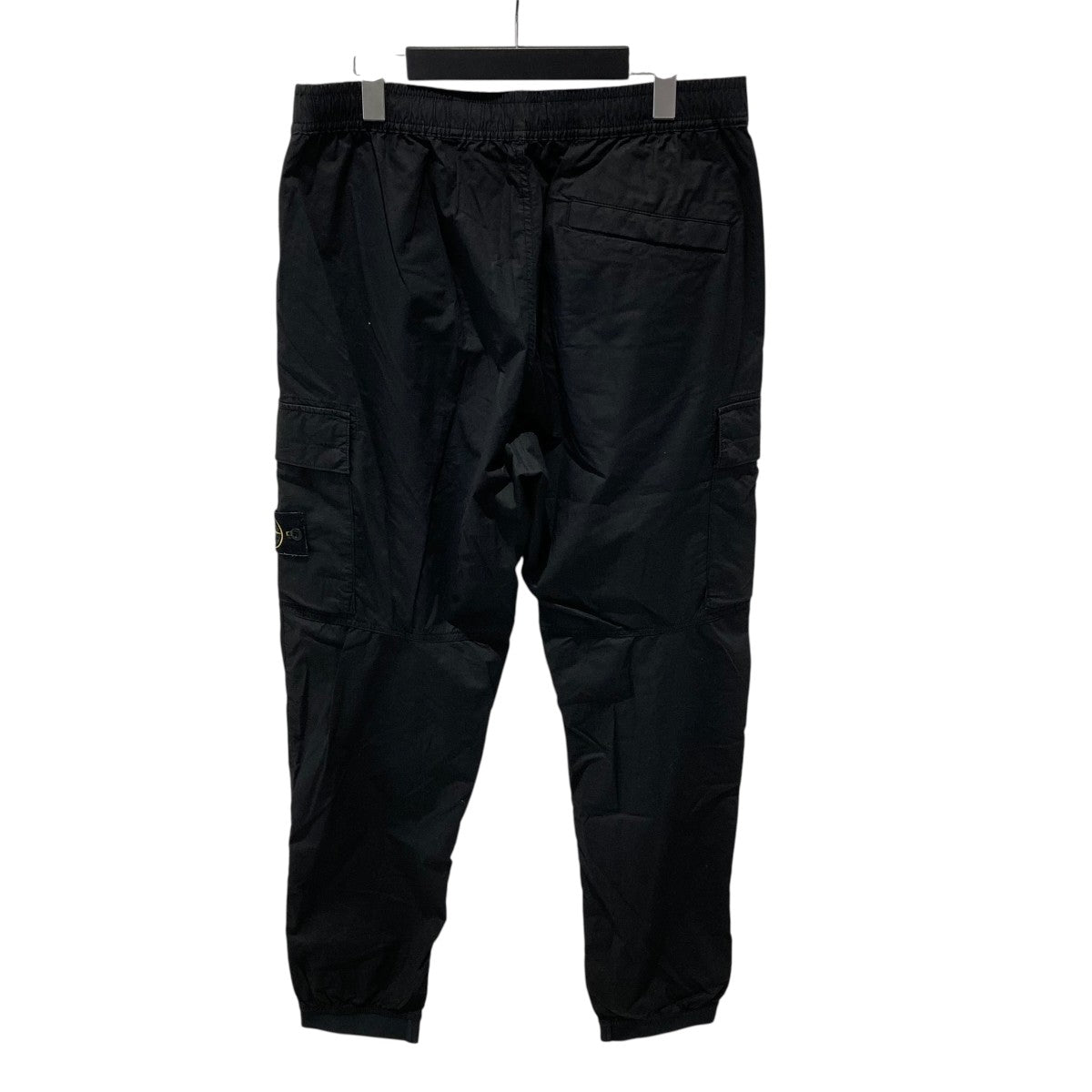超美品 STONE ISLAND ガーメントダイカーゴパンツ 裾リブ W33 黒 Stone Island ストーンアイランド ガーメントダイ ストレッチ