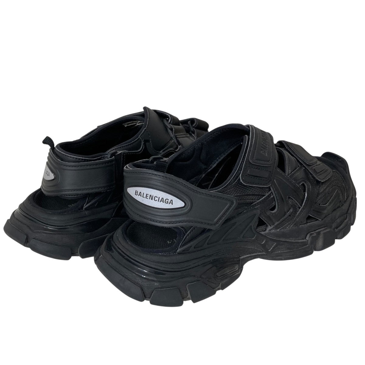 【新品】バレンシアガ  BALENCIAGA サンダル ブラック 37.5 バレンシアガ レザー ロゴ サンダル ブラック - メルカリ
