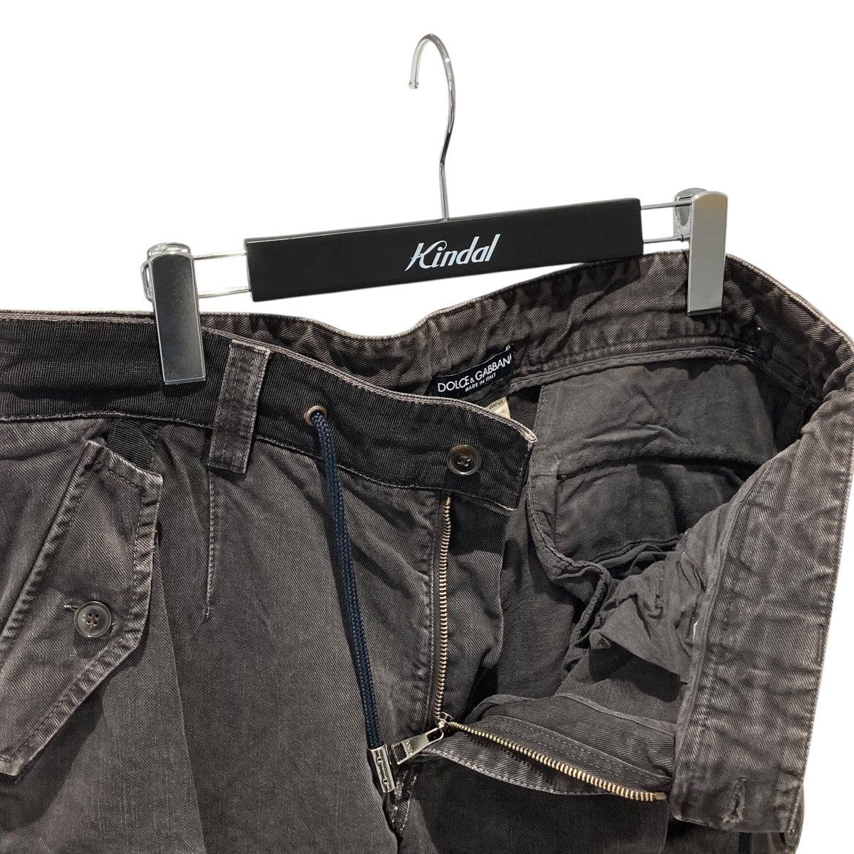 DOLCE & GABBANA ダブルニー カーゴパンツ ブラック 528 140208-18-a.jpg